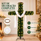 Árvore de Natal em forma de cruz - Decoração inclusa