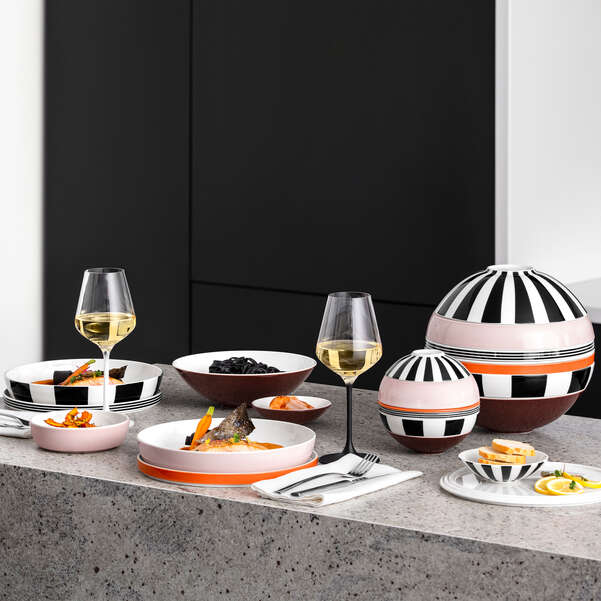 BOLA VITARA - Jogo de Pratos em Porcelana 7 Peças Colorida