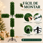 Árvore de Natal em forma de cruz - Decoração inclusa