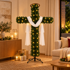 Árvore de Natal em forma de cruz - Decoração inclusa