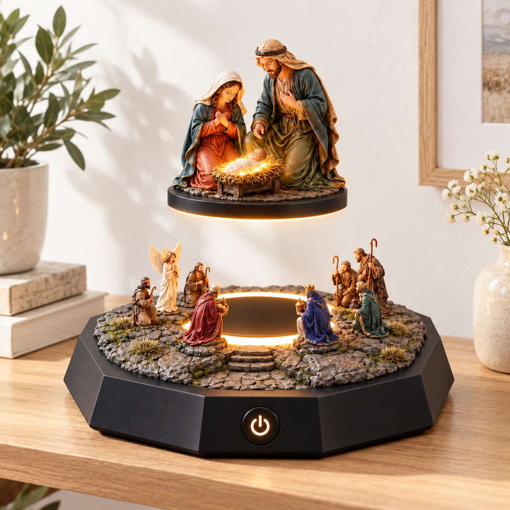 Presepio Flutuante Iluminado – Uma Presença de Fé para o Seu Lar