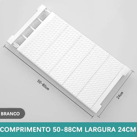 Prateleira Organizadora Ajustável para Armário | Space-Saving Cozinha e Roupeiro – Lumia