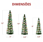 Mini Árvores de Natal com Led de Cerâmica