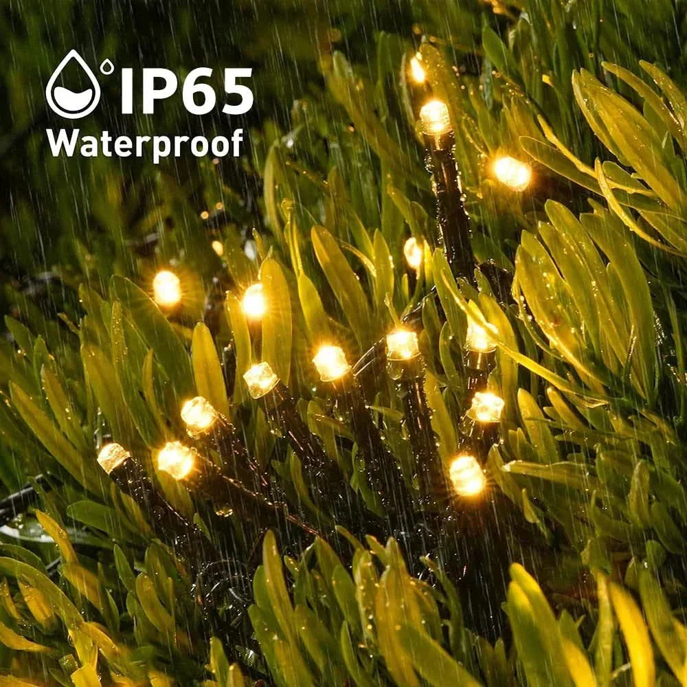 Luzes de Fada LED Impermeáveis - Magia Natalina com Controle Remoto