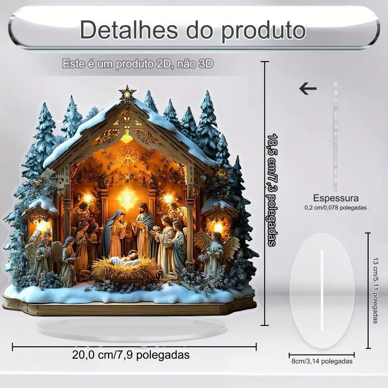 Presépio de Resina Santo Nascimento com Led