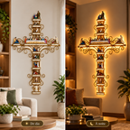 Cruz Sagrada Iluminada LED | A História de Jesus em Cada Detalhe