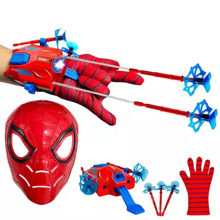 Kit Homem-Aranha Infantil com Máscara e Luva Lançadora – Diversão de Super-Herói