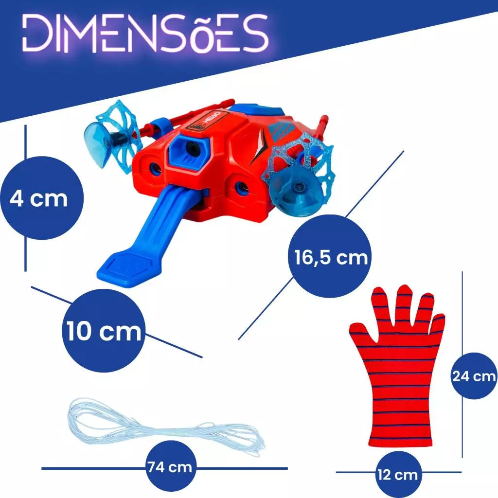 Kit Homem-Aranha Infantil com Máscara e Luva Lançadora – Diversão de Super-Herói