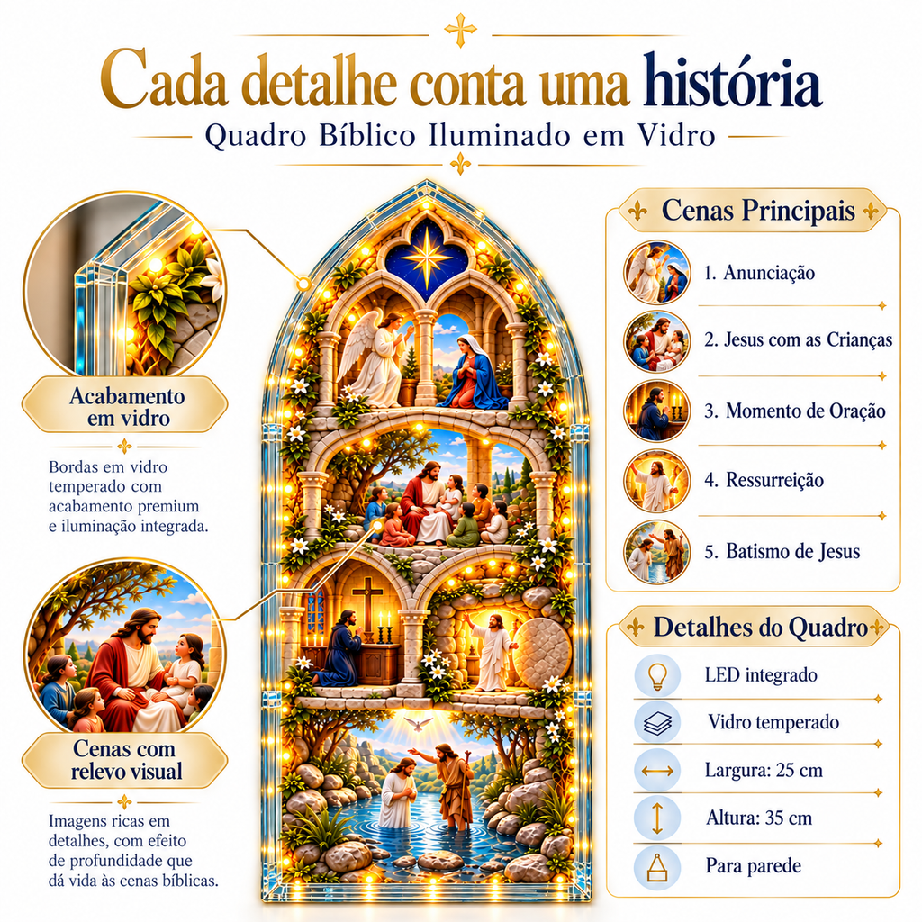 Quadro Iluminado História Sagrada