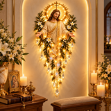 Jesus Iluminado de Parede com LED – Fé, Luz e Sofisticação