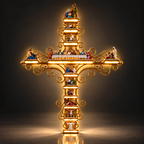 Cruz Sagrada Iluminada LED | A História de Jesus em Cada Detalhe
