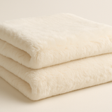 Manta Pelúcia Creme Pelo Alto - Sofá Luxo 125x150cm