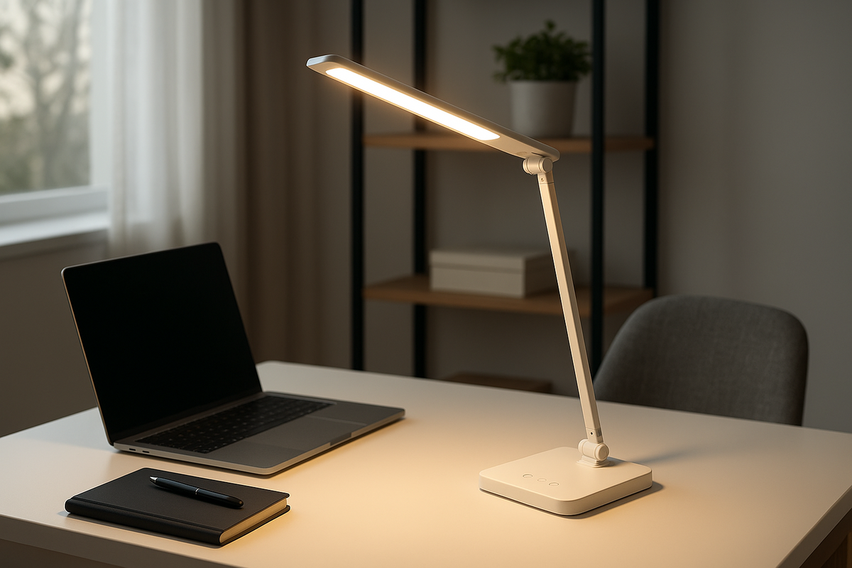 Luminária de Mesa LED Ajustável Touch Branca 45cm