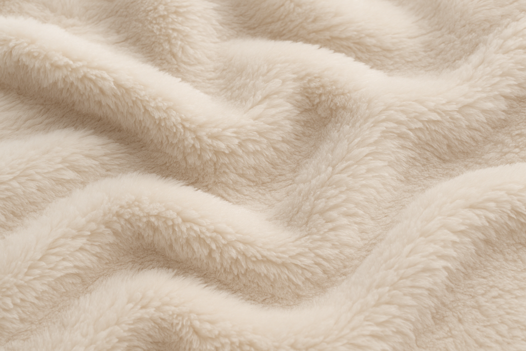 Manta Pelúcia Creme Pelo Alto - Sofá Luxo 125x150cm