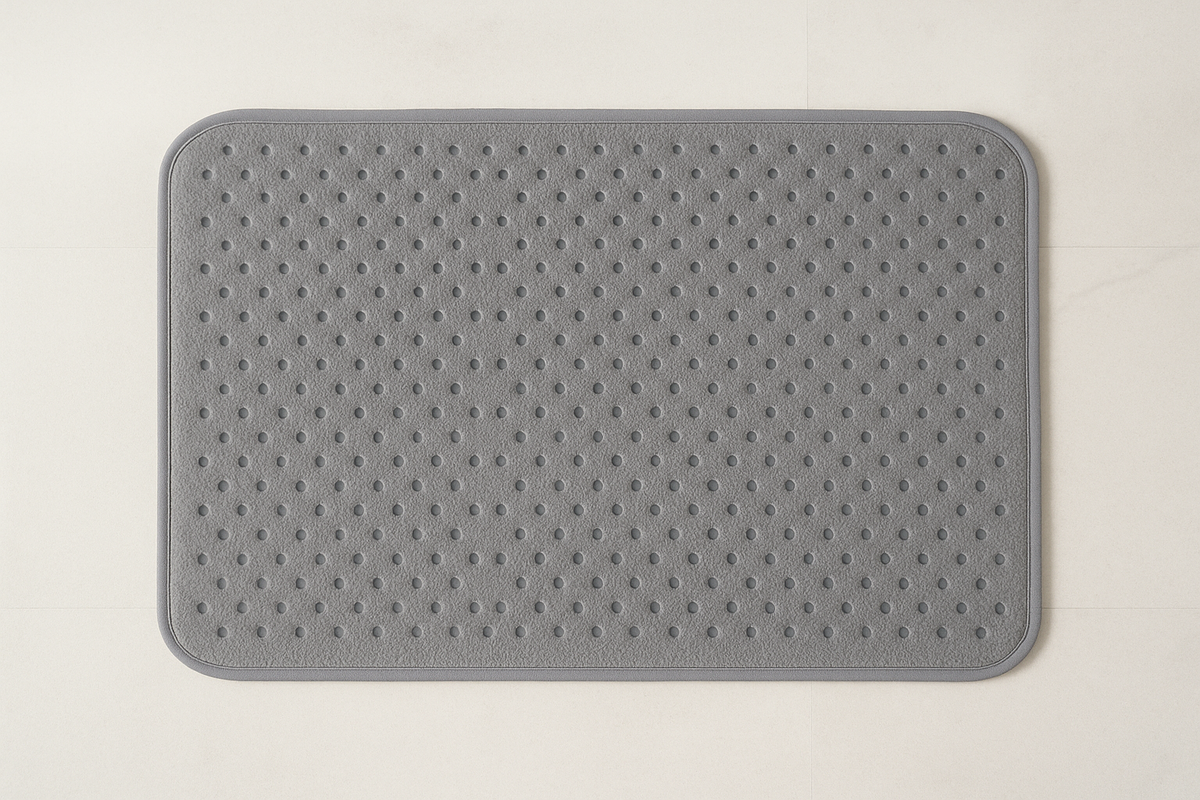 Tapete Banheiro Antiderrapante Cinza - 60x40cm Segurança