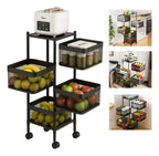 Fruteira Organizadora Articulada 4 Andares Quadrada
