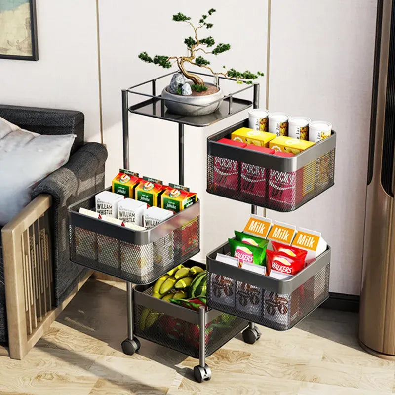 Fruteira Organizadora Articulada 4 Andares Quadrada