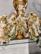 PRESÉPIO DE LUXO SACRA VERDE 28CM 4 PÇS