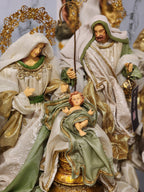 PRESÉPIO DE LUXO SACRA VERDE 28CM 4 PÇS