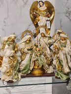 PRESÉPIO DE LUXO SACRA VERDE 28CM 4 PÇS