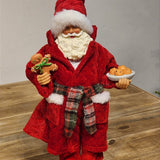 PAPAI NOEL COM PIJAMA E BISCOITOS - COLECIONÁVEL - 30CM
